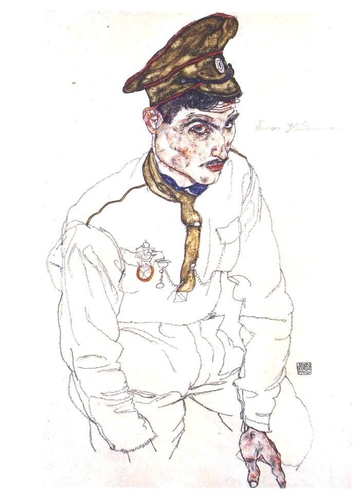 Schiele - Russischer Kriegsgefangener- Grigori Kladjischuili - 1916