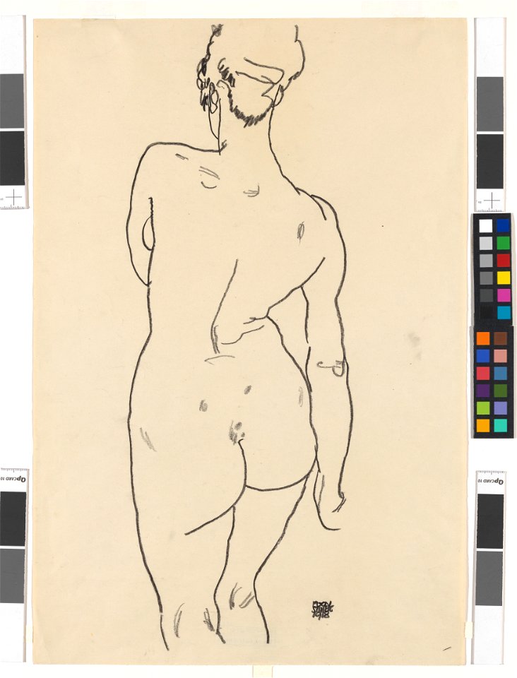 Schiele - Weiblicher Rückenakt, 115144, 1918