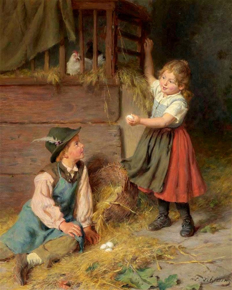 Felix Schlesinger - Kinder beim Eiersammeln