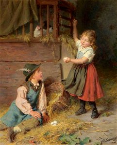 Felix Schlesinger - Kinder beim Eiersammeln