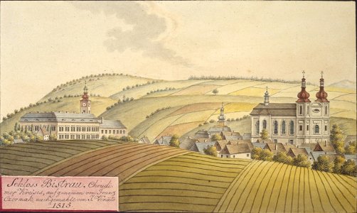 Schloss Bistrau, Chrudimer Kreises, aufgenommen von Franz Czermak, nachgemahlt von J. Venuto