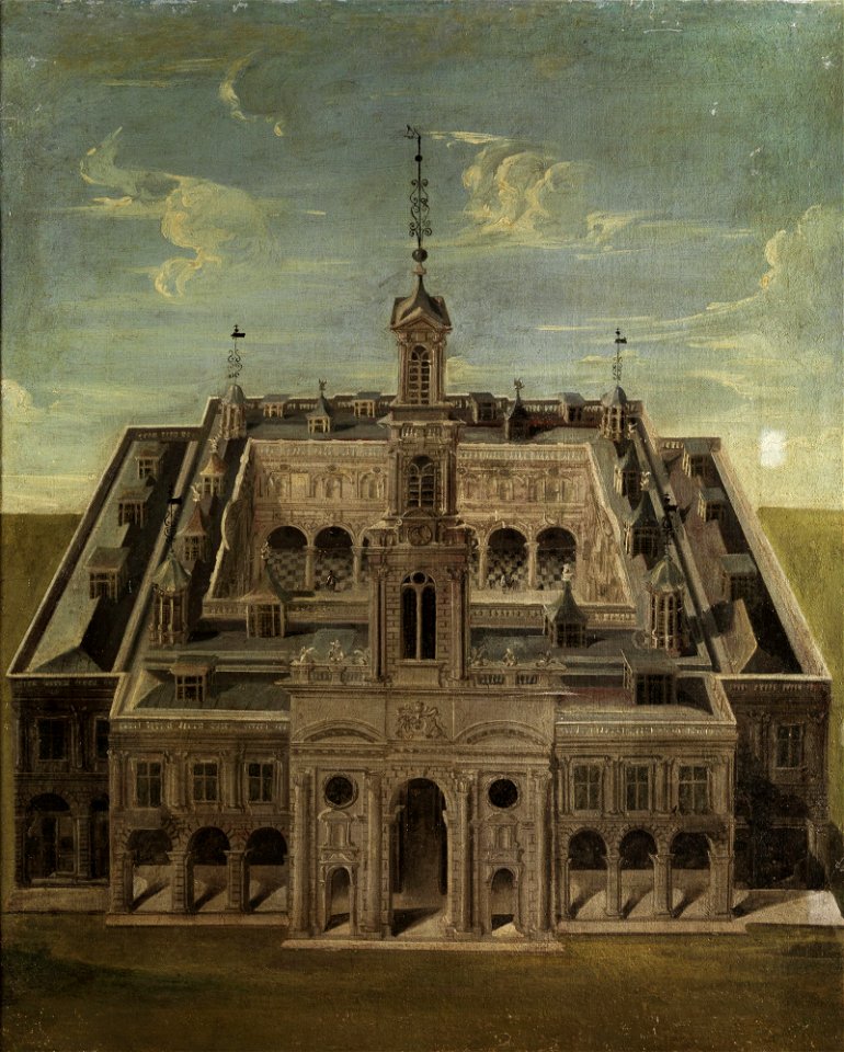 Schloss aus der Vogelperspektive 17Jh
