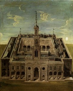 Schloss aus der Vogelperspektive 17Jh