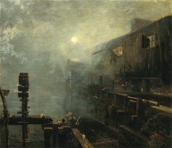 Schindler – Sawmill in the morning mist, 1886