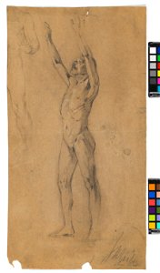 Schiele - Studienblatt Männerakte, 304953, 1907