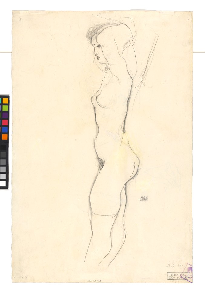 Schiele - Weiblicher Akt (verso), 95465, 1913