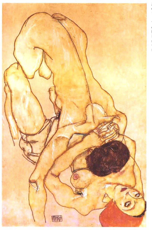 Schiele - Zwei Mädchen - Liebendes Paar - 1914