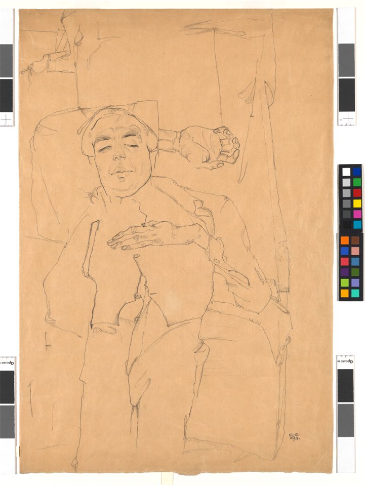 Schiele - Sitzender, 115163, 1911
