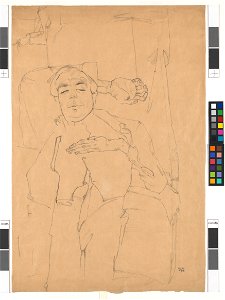 Schiele - Sitzender, 115163, 1911