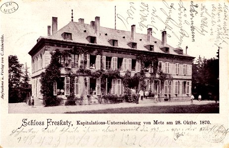 Schloss Frescaty, Kapitulations-Unterzeichnung von Metz am 28. Oktbr. 1870. FIC MUT 0325