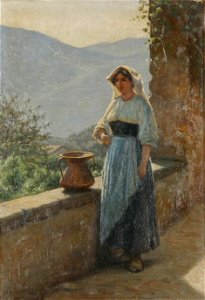 Niels Frederik Schiøttz-Jensen - En ung italienerinde ved en vandkrukke