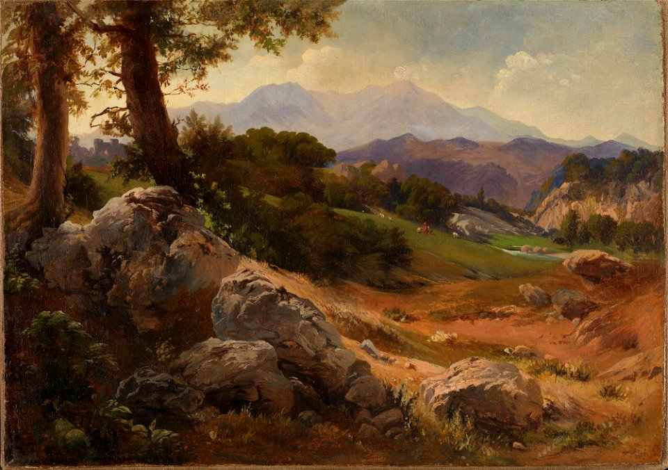 Johann Wilhelm Schirmer - Mountain Landscape with Goats - NG.M.04198 - National Museum of Art, Architecture and Design
