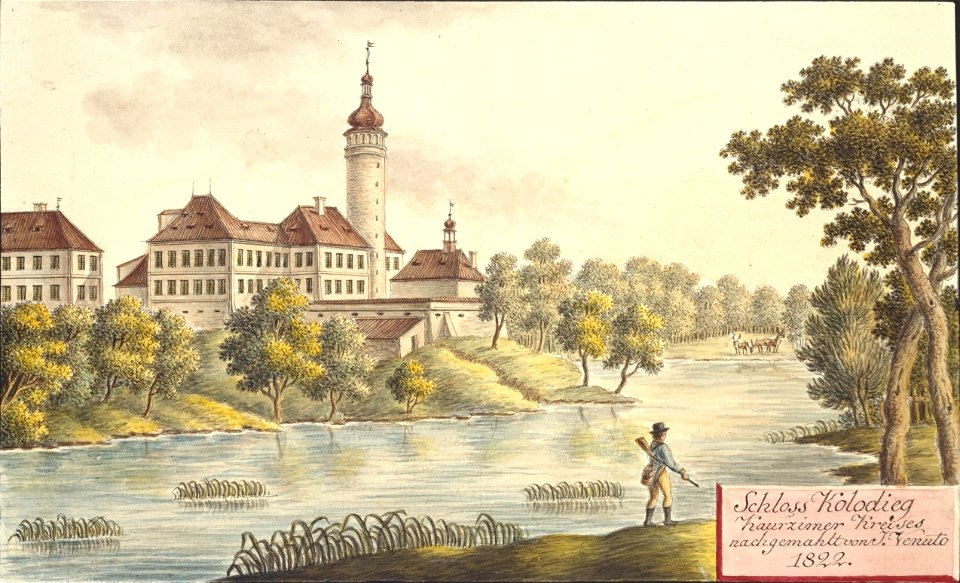 Schloss Kolodieg Kaurzimer Kreises nachgemahlt von J. Venuto. 1822