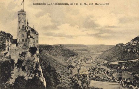 Schloss Lichtenstein, Baden-Württemberg (1915) (Zeno Ansichtskarten)