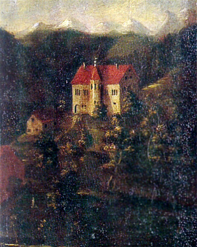 Schloss Eggen Detail vom Porträt Ildephons Rem