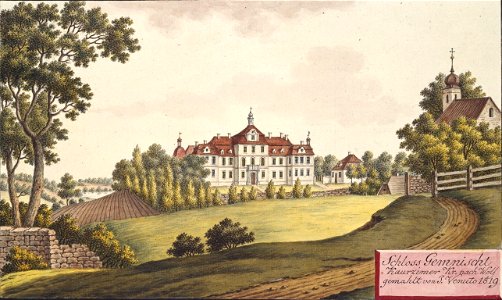 Schloss Gemnischt Kauřzimer Kr. nach Wolf gemahlt von J. Venuto 1819