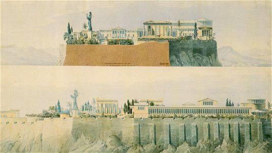 Schinkel – Acropolis Palace – Ansichten von Westen und Süden