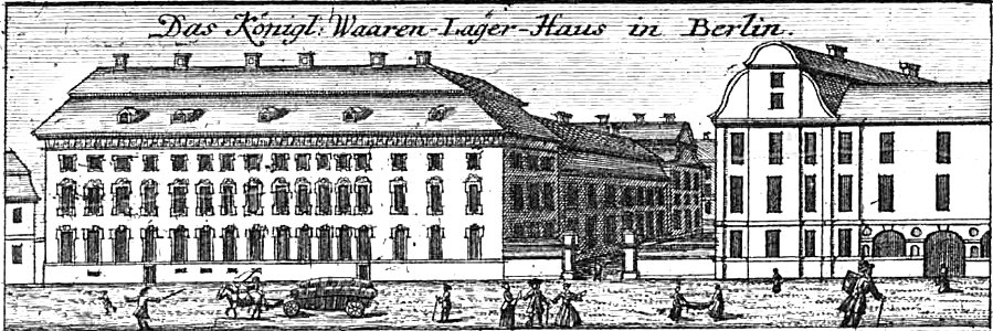 Schleuen - Königl. Waaren-Lager-Haus 1757