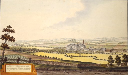 Schloss Chraustowitz in Chrudimer Kreise, aufgenommen und gemahlt von Joann Venuto 1813