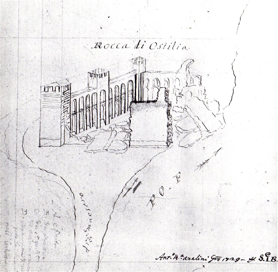 Schizzo della Rocca di Ostiglia