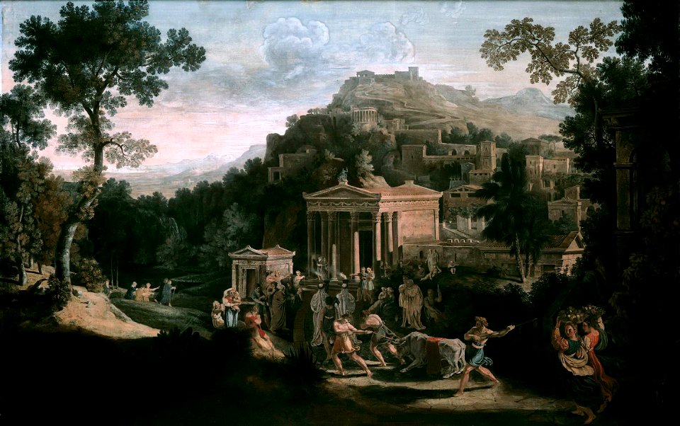 Karl Friedrich Schinkel - Antike Stadt an einem Berg (ca.1806)
