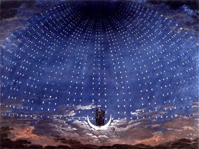 Karl Friedrich Schinkel - Stage set for Mozart's Magic Flute - WGA21001. Free illustration for personal and commercial use.
