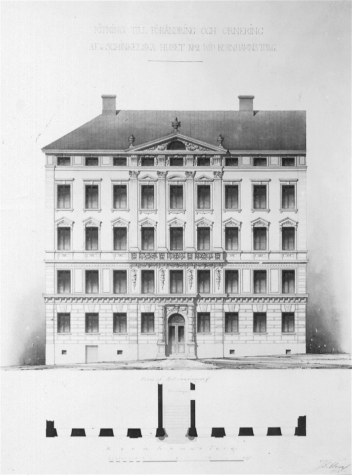 Schinkelska huset ritning 1855