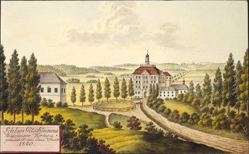 Schloss Gitschinowes, Bidczower Kreises, gemahlt von Joan. Venuto 1820