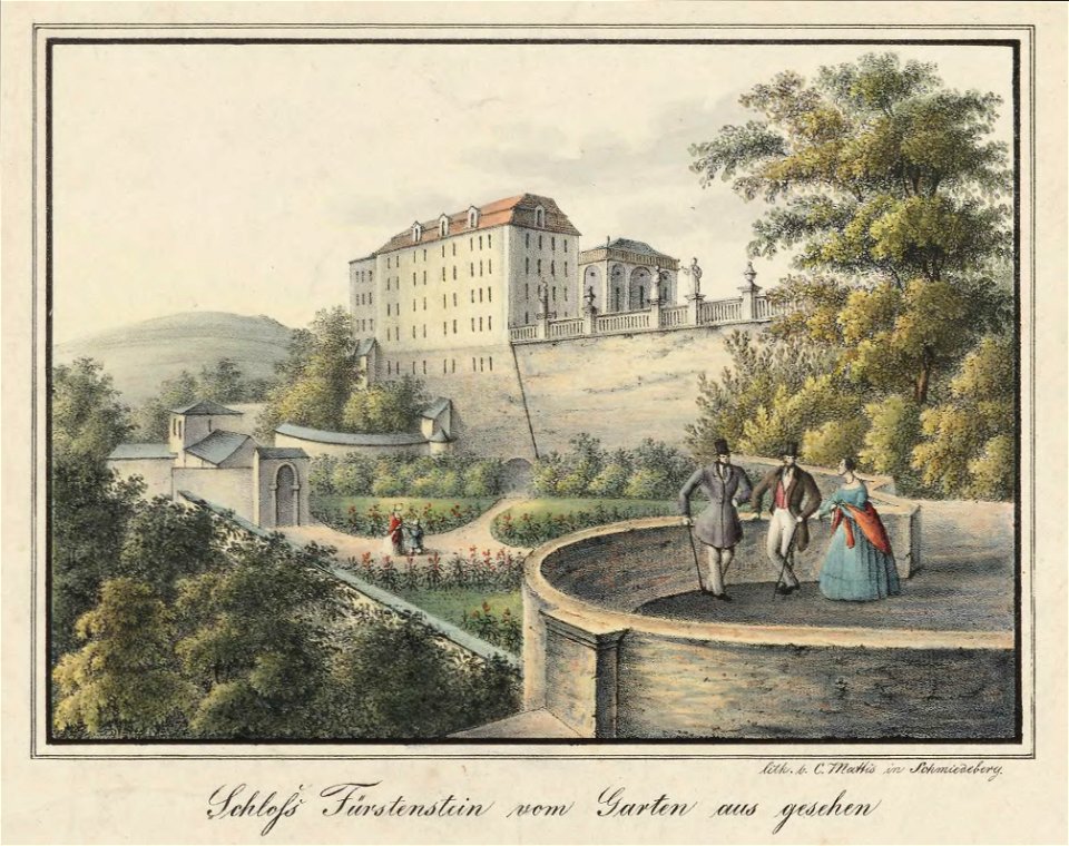 Schloss Fürstenstein vom Garten aus gesehen Carl Theodor Mattis