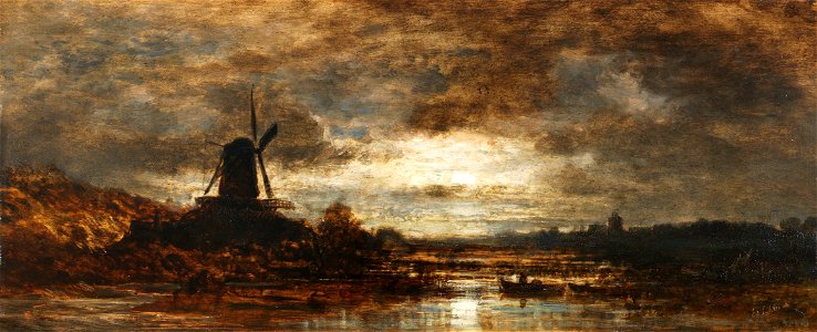 Eduard Schleich dÄ Holländische Flusslandschaft