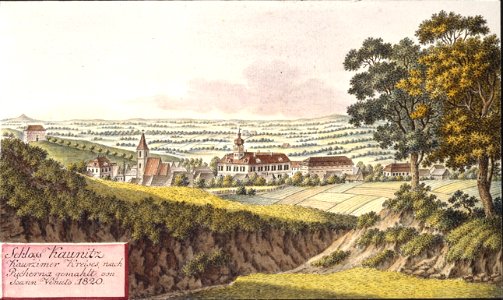 Schloss Kaunitz Kauřzimer Kreises, nach Pucherna gemahlt von Joann Venuto 1820