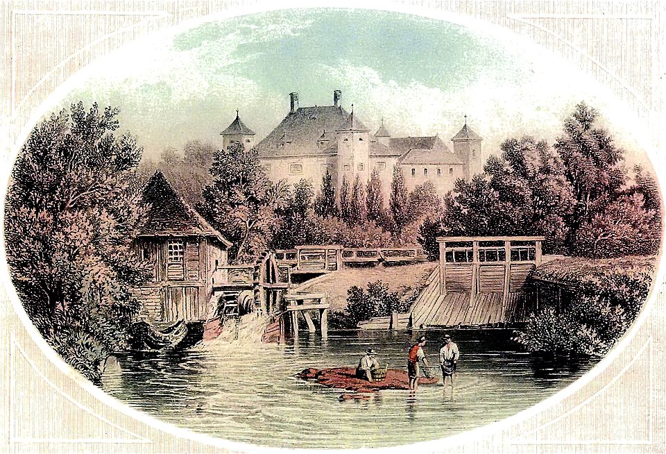 Schloss Welzenegg bei Klagenfurt um 1850