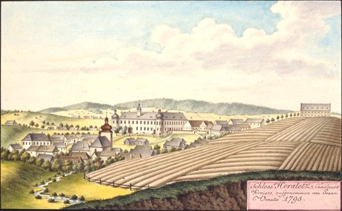 Schloss Heraletz, Czaslauer Kreises, aufgenommen von Joann Venuto 1793