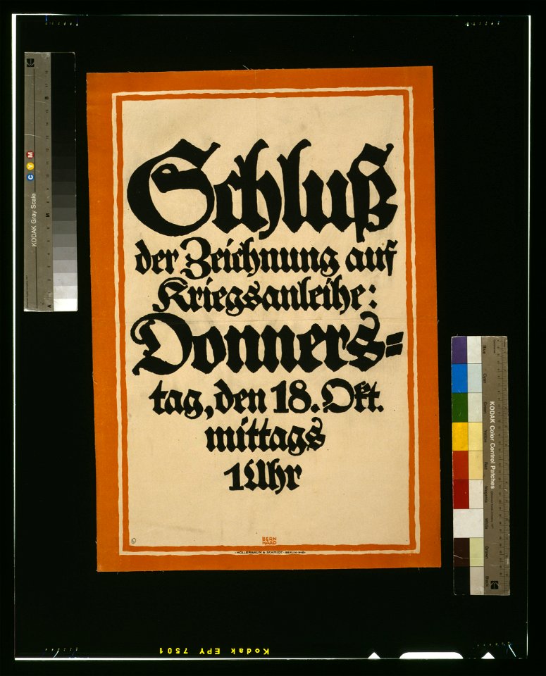 Schluss der Zeichnung auf Kriegsanleihe - Bernhard. LCCN2004665814