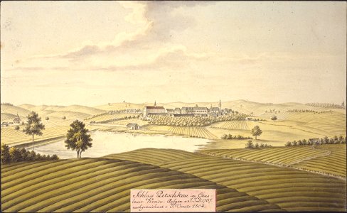 Schloss Petschkau im Czaslauer Kreise. Aufgen. v. J.J.D. 1737, nachgezeichnet v. J. Venuto 1804