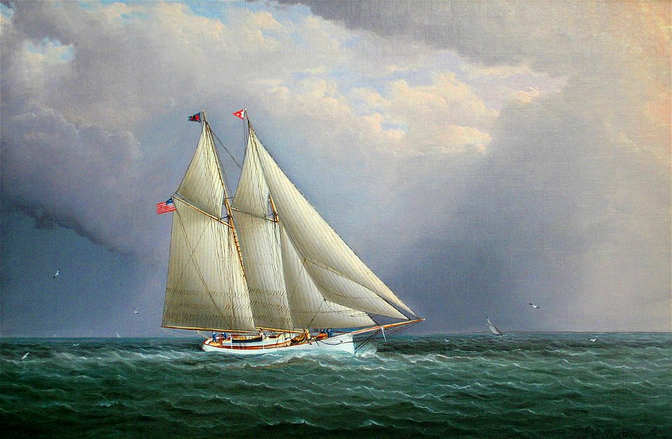 Schooner Agnes of the Atlantic Yacht Club by James E. Buttersworth