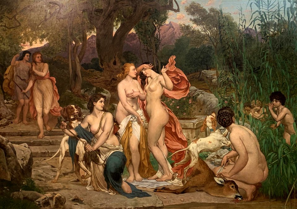 Diana and Her Nymphs by Hermann Julius Schlösser