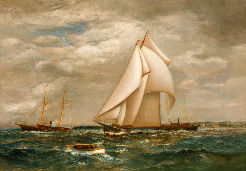 Schooner Yacht Water Witch in New York Harbor, by James Gale Tyler