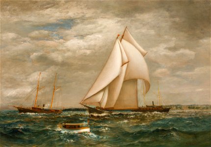 Schooner Yacht Water Witch in New York Harbor, by James Gale Tyler