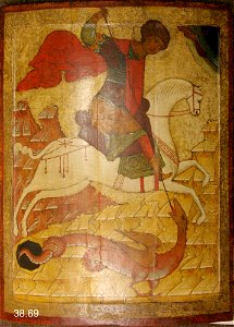School of Novgorod - Saint George and the Dragon - 38.69 - Detroit Institute of Arts