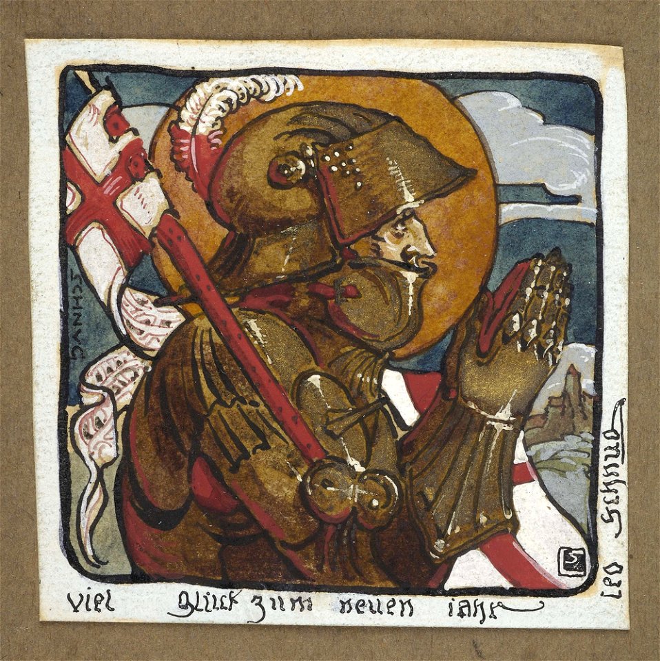Schnug, Carte de voeux (Chevalier en prière)