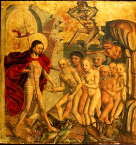 School of Simon von Taisten, Austrian, ca. 1450 – 1530 - The Descent into Hell - y1954-62 - Princeton University Art Museum. Free illustration for personal and commercial use.