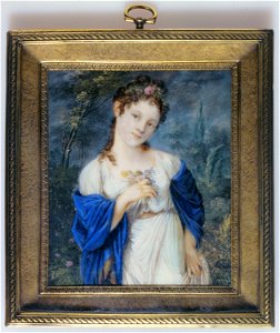 Schrader - Portrait d'une jeune femme en Flore - J 754 - Musée Cognacq-Jay. Free illustration for personal and commercial use.
