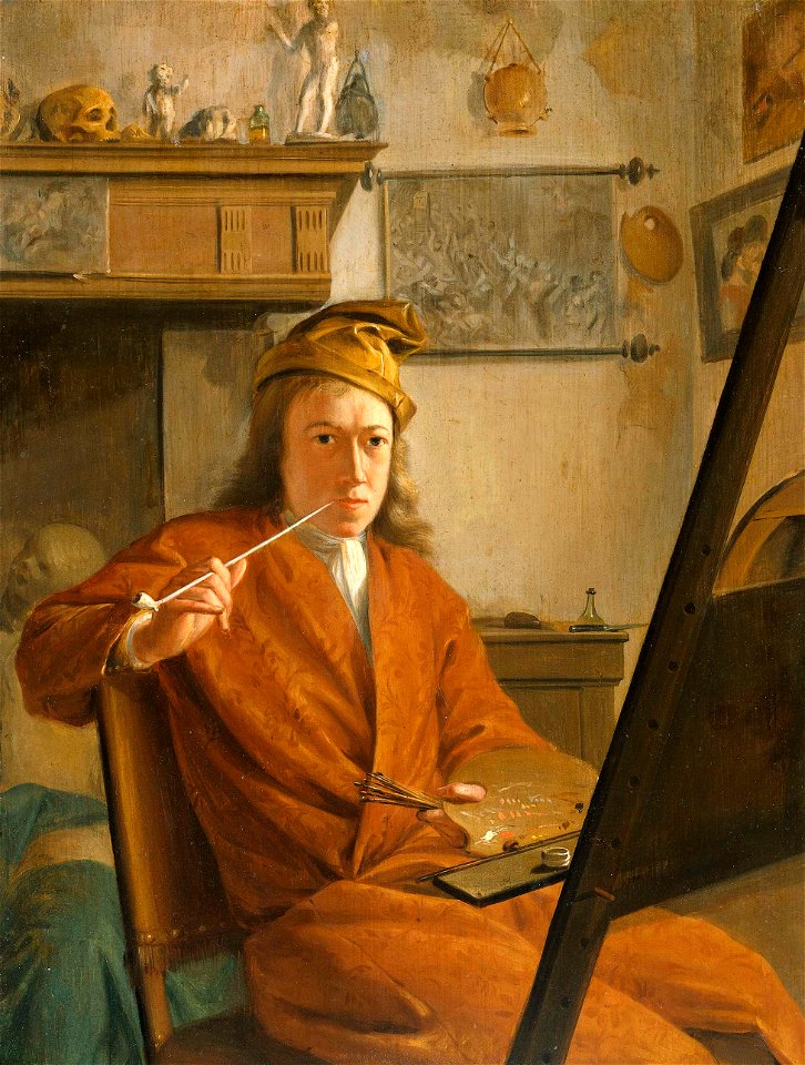 Aert Schouman - Portret van een schilder, misschien de schilder zelf - SK-A-4157 - Rijksmuseum