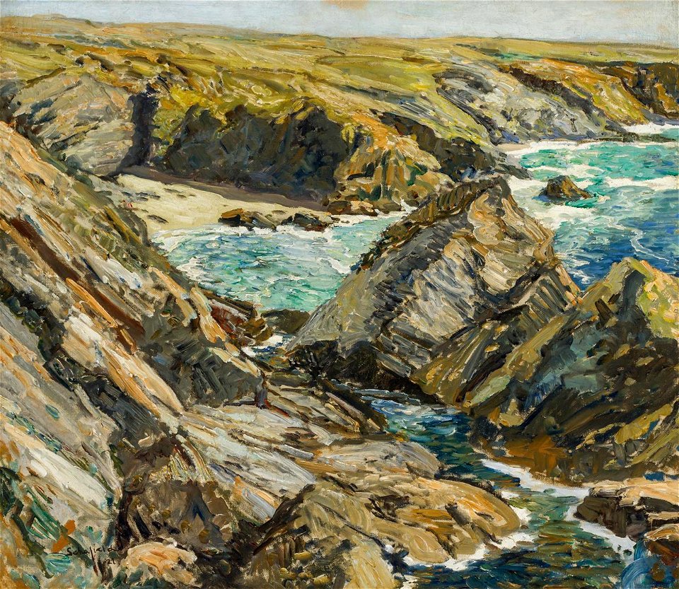 Along a Rocky Coastline by Walter Elmer Schofield