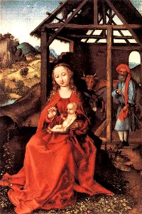 Martin Schongauer - The Holy Family - WGA21039. Free illustration for personal and commercial use.