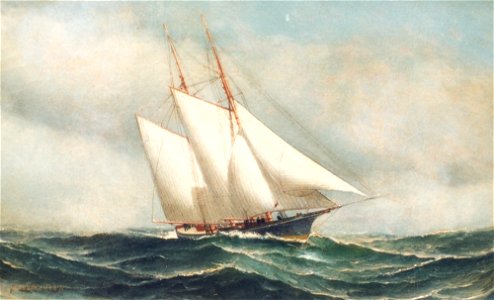 Schooner Yacht Under Sail, by Antonio Jacobsen 3955