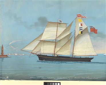 Schooner John Blackwell Entering in the Port Naples December 1864 William Jewell RMG py0680