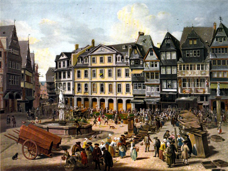 Roemerberg Frankfurt 1754 by CG Schuetz sen