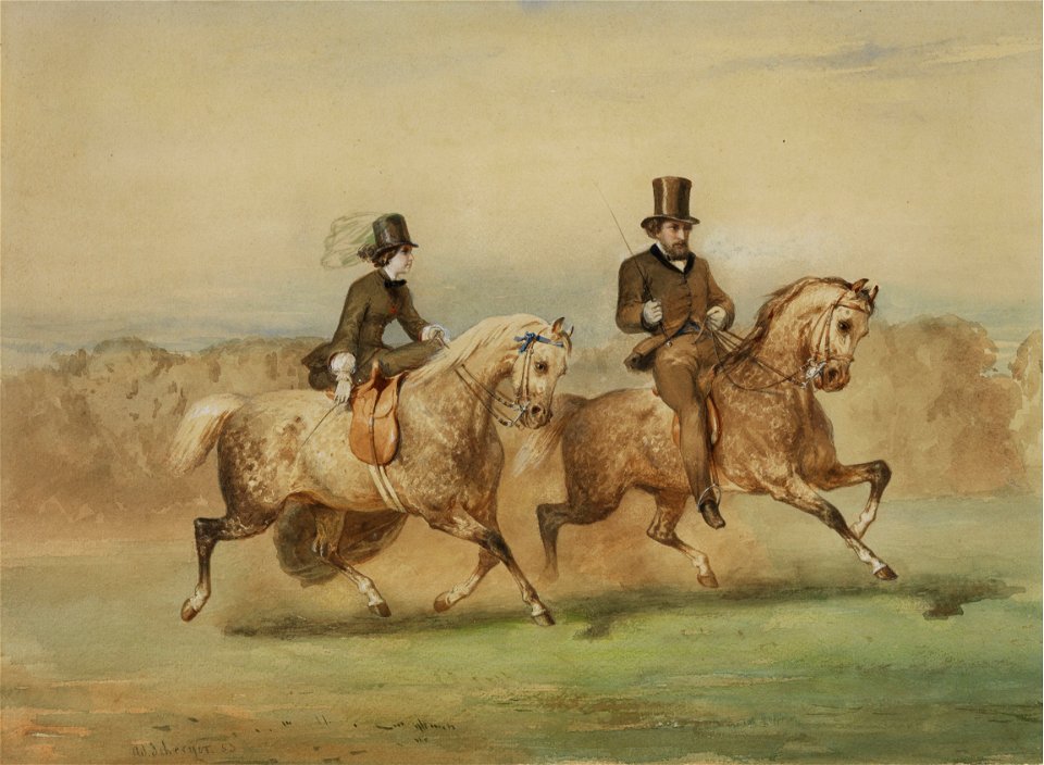 Adolph Schreyer - Reiterpaar (1853)